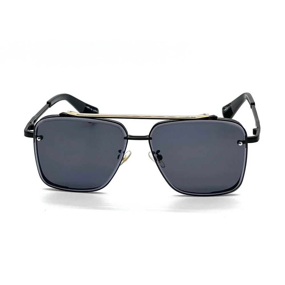 Aviator Sunglasses Square Frame Gold Bar Accents Fashion Sun Glasses Street Wear